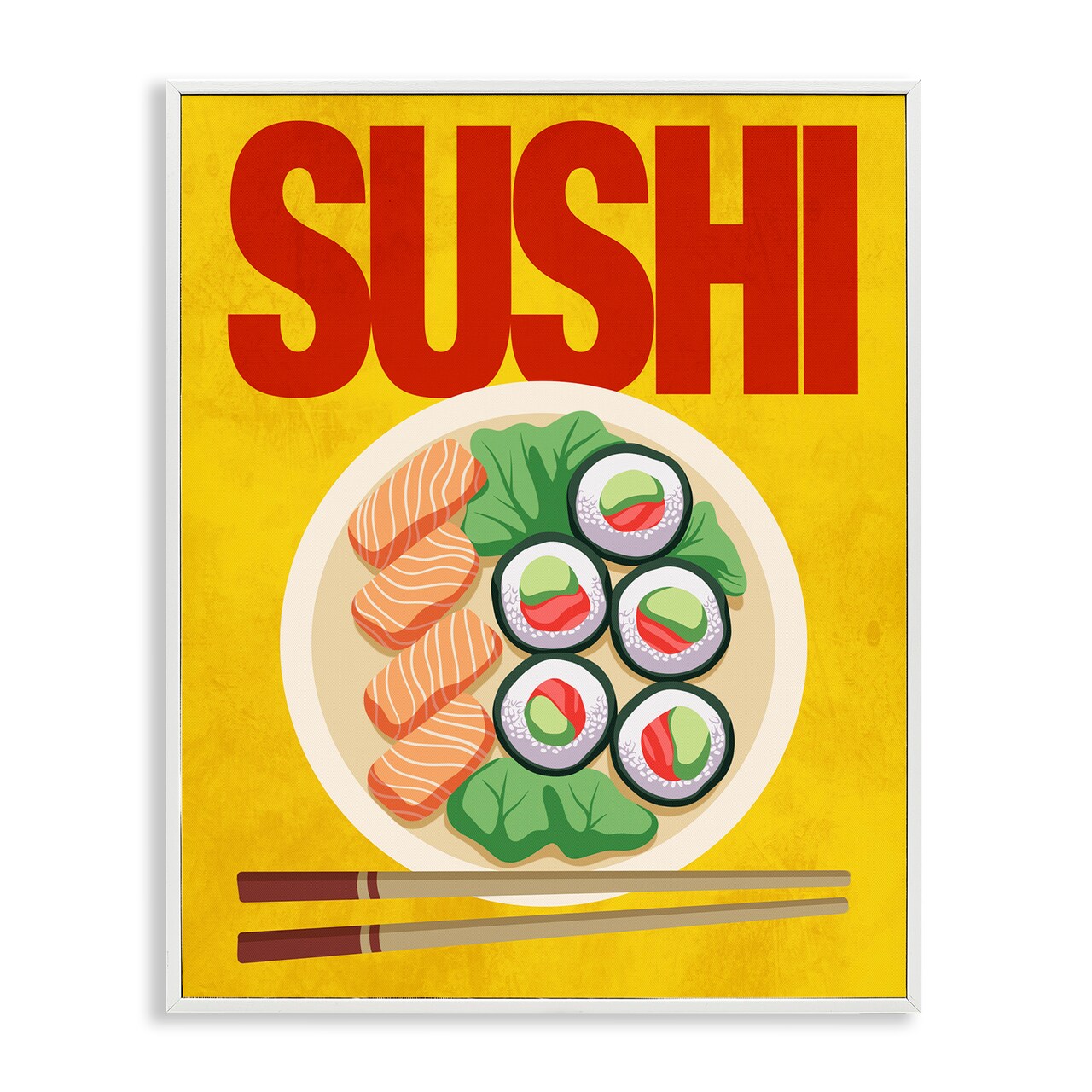 Stupell Industries Bright Sushi & Chopsticks Framed Giclee, design by Marcus Prime